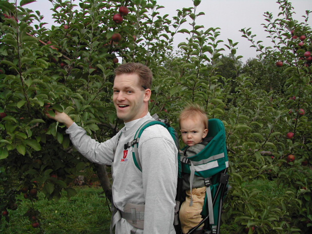 I got to carry Jack in the pack until he decided that he wanted to walk... err.. squat.. in the grass.