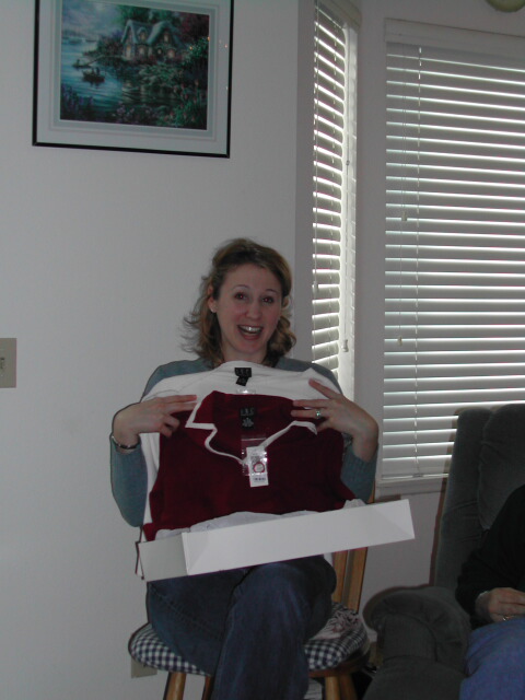 She really wanted a Barbie and all she got was this sweater. Just kidding!